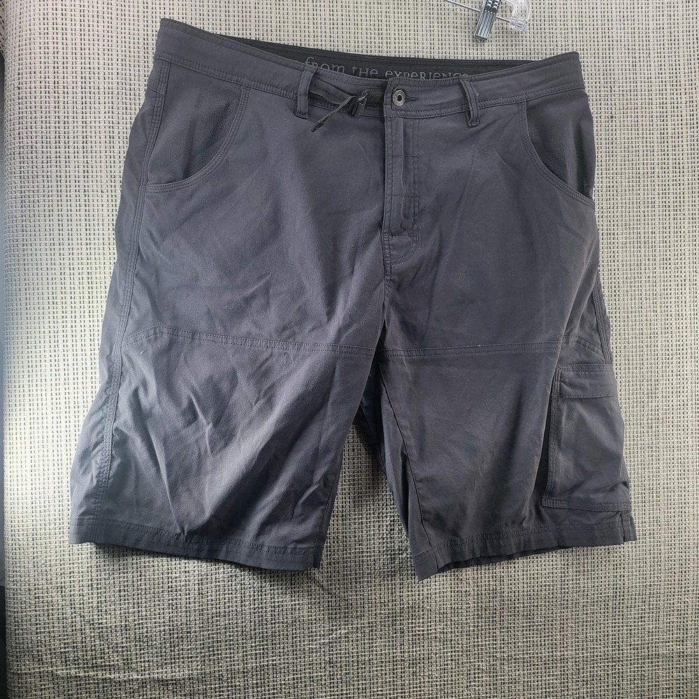 PrAna Shorts Mens 38 Gray Cargo Hiking Outdoor Stretch Performance Pockets